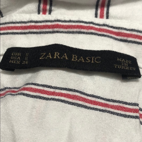 White and Red Striped Button-Up Shirt - Picture 6 of 6